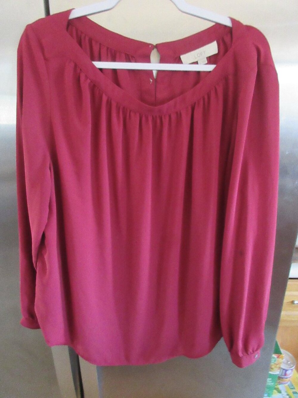 Loft  Chiffon‎ Blouse top tunic berry easycare poly xl